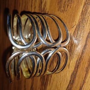 F21 Silver Metal Cuff Bracelet